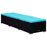 vidaXL 3-częściowy zestaw, leżaki ze stolikiem, polirattan, czarne