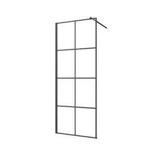 Kabina walk-in ii 80x200cm geometryczna 8mm shiny-glass czarny AK-32-187-S Invena