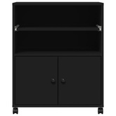 Szafka pod drukarkę, z kółkami, czarna, 60x48x74 cm