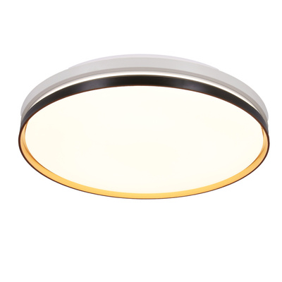 Montana Lampa sufitowa plafon czarny+biały+złoty 24w led 40 cm klosz biały