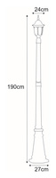 Wysoka zewnętrzna lampa stojąca K-7007B/1N czarna z serii VASCO KAJA