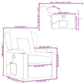 vidaXL Rozkładany fotel masujący, czarny, obity tkaniną