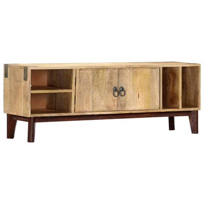 vidaXL Szafka pod TV, 130x30x46 cm, lite surowe drewno mango