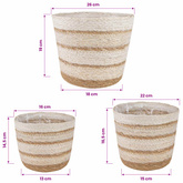 Kosze na rośliny z trawy morskiej 3 pcs