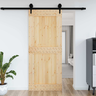 Drzwi NARVIK 95 x 210 cm Lite Drewno Sosnowe (Nieobrobione)