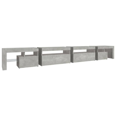 vidaXL Szafka pod TV z oświetleniem LED, szarość betonu, 290x36,5x40cm