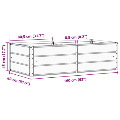 Donica Zielony 160 x 80 x 45 cm Stal