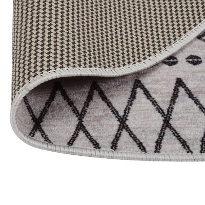 vidaXL Dywan z możliwością prania, 120 cm, czarno-biały