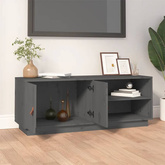 vidaXL Szafka pod TV, szara, 105x34x40 cm, lite drewno sosnowe