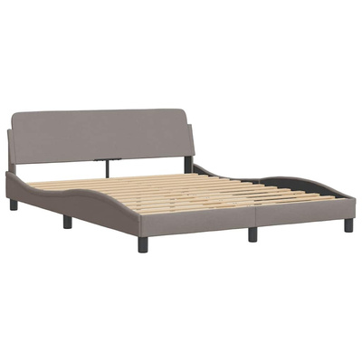 Rama łóżka, Dover, taupe, 160x200 cm, obita tkaniną
