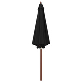 Parasol ogrodowy na drewnianym słupku, 300x258 cm, czarny