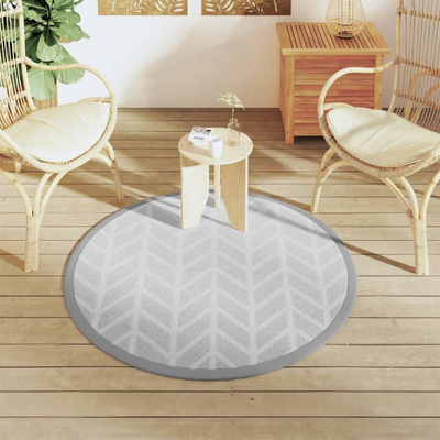 vidaXL Dywan na zewnątrz, szary, ?120 cm, PP