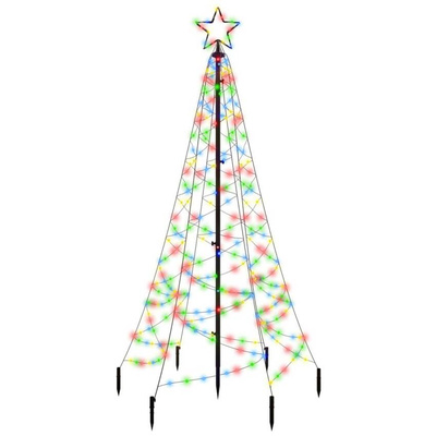 vidaXL Choinka z kołkiem gruntowym, 200 kolorowych LED, 180 cm