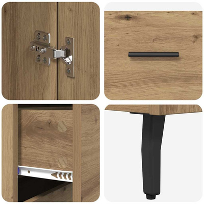 Highboard 2 szt. Dąb rzemieślniczy 69,5 x 32,5 x 180 cm