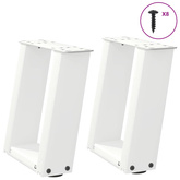 Nogi do stolika kawowego w kształcie litery U 2 szt. Białe 30x(30-31) cm Stal