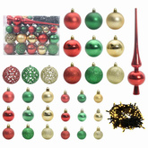 Zestaw Bombek Choinkowych 61 pcs Wielokolorowe