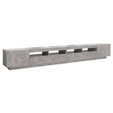 vidaXL Szafka pod TV z oświetleniem LED, szarość betonu, 300x35x40 cm