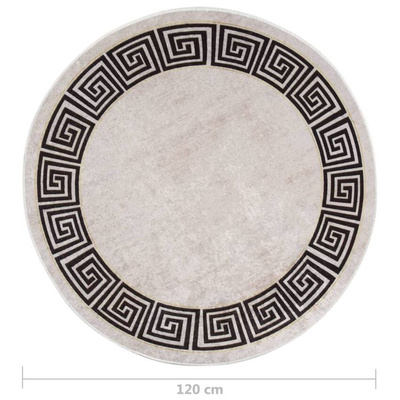 vidaXL Dywan z możliwością prania, 120 cm, jasnobeżowy