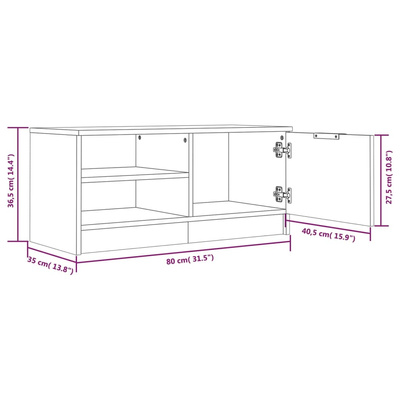Szafka pod TV, szarość betonu, 80x35x36,5 cm