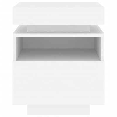 Szafka nocna z oświetleniem LED, biała, 40x39x48,5 cm