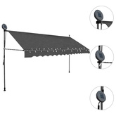 Ręcznie zwijana markiza z LED, 350 cm, antracytowa