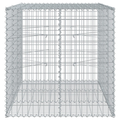 Kosz gabionowy z pokrywą, 150x100x100 cm, galwanizowane żelazo