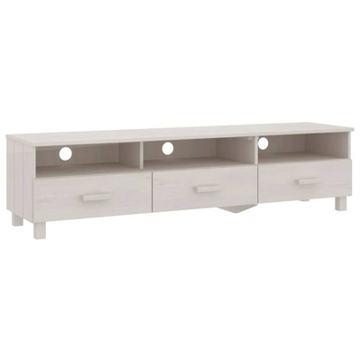 vidaXL Szafka pod TV HAMAR, biała, 158x40x40 cm, lite drewno sosnowe