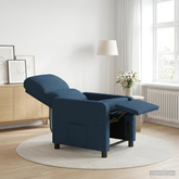 Fotel recliner niebieski Poliester
