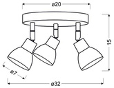 Lampa sufitowa plafon 3X5W LED biały ROY 98-67678
