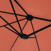 Podwójny parasol ogrodowy z LED, terakotowy, 449x265 cm