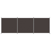Parawan 3-panelowy, brązowy, 525x180 cm, tkanina