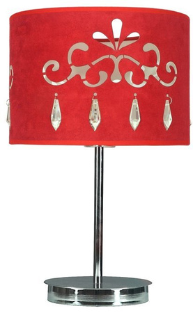 Lampka stołowa gabinetowa chrom/czerwona 60W E27 41-18260