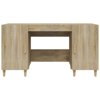 vidaXL Biurko, dąb sonoma, 140x50x75 cm, materiał drewnopochodny wariant 8