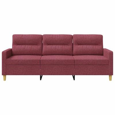 Sofa 3-osobowa, winna czerwień, 180 cm,tapicerowana tkaniną