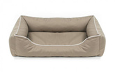 Legowisko dla psa Sofa Valencia Standard w kolorze beżowym z białym wykończeniem Rozmiar: M - 80 x 60 cm