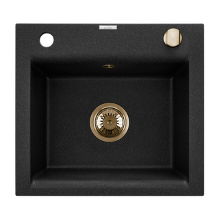 Zlewozmywak granitowy Tesaia czarny 1 komorowy  Invena