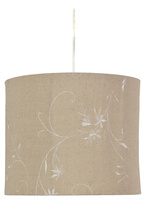Lampa wisząca z abażurem Farm beżowa tkaninowa 25 cm skandynawska