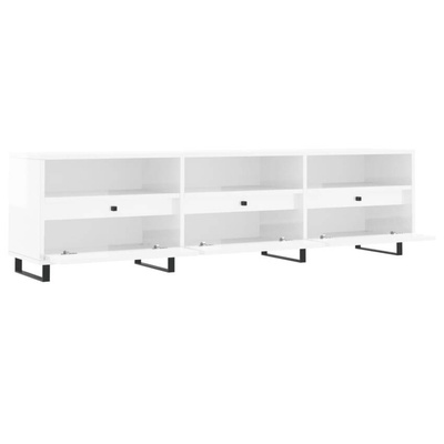 vidaXL Szafka pod TV, wysoki połysk, biała, 150x30x44,5 cm