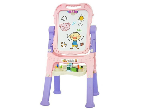 Tablica Magnetyczna Kredowa 2w1 Różowo-Fioletowa Akcesoria