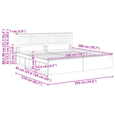 Ramka łóżka Czarny 200 x 200 cm Lite drewno sosnowe