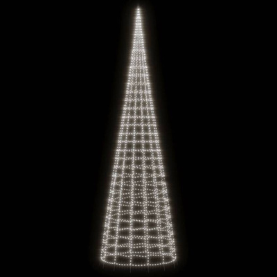 vidaXL Choinka z lampek, na maszt, 3000 zimnych białych LED, 800 cm