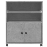 Szafka pod drukarkę, z kółkami, szarość betonu, 60x48x74 cm