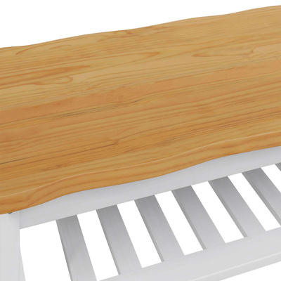 Stolik kawowy EKAI Biały 100 x 60 x 45,5 cm Lite drewno sosnowe