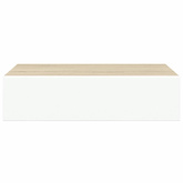 vidaXL Półki ścienne z szufladą, 2 szt., dąb i biel, 40x23,5x10cm, MDF
