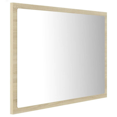 vidaXL Lustro łazienkowe LED, kolor dąb sonoma, 60x8,5x37 cm, akryl