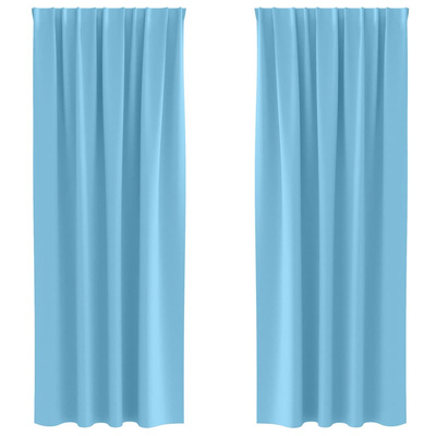 Firany blackout z kółkami 2 pcs Jasnoniebieski 225 x 140 cm
