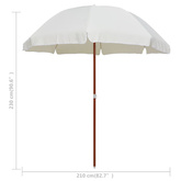 Parasol ogrodowy na stalowym słupku, 240 cm, piaskowy