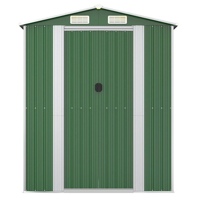 Szopa ogrodowa, zielona, 192x855x223 cm, stal galwanizowana