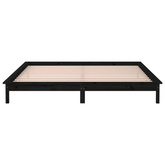 vidaXL Rama łóżka z LED, czarna, 140x190 cm, lite drewno
