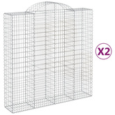 Kosze gabionowe, 2 szt, 200x50x200/220cm, galwanizowane żelazo